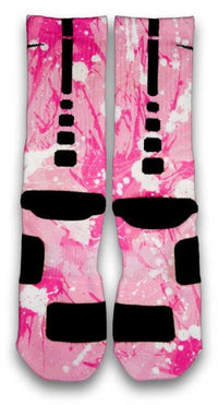 Breast Cancer A Splash of Pink Custom Elite Socks - CustomizeEliteSocks.com - 3