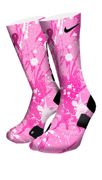 Breast Cancer A Splash of Pink Custom Elite Socks - CustomizeEliteSocks.com - 4