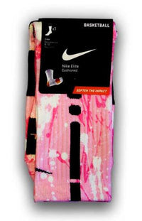 Breast Cancer A Splash of Pink Custom Elite Socks - CustomizeEliteSocks.com - 2