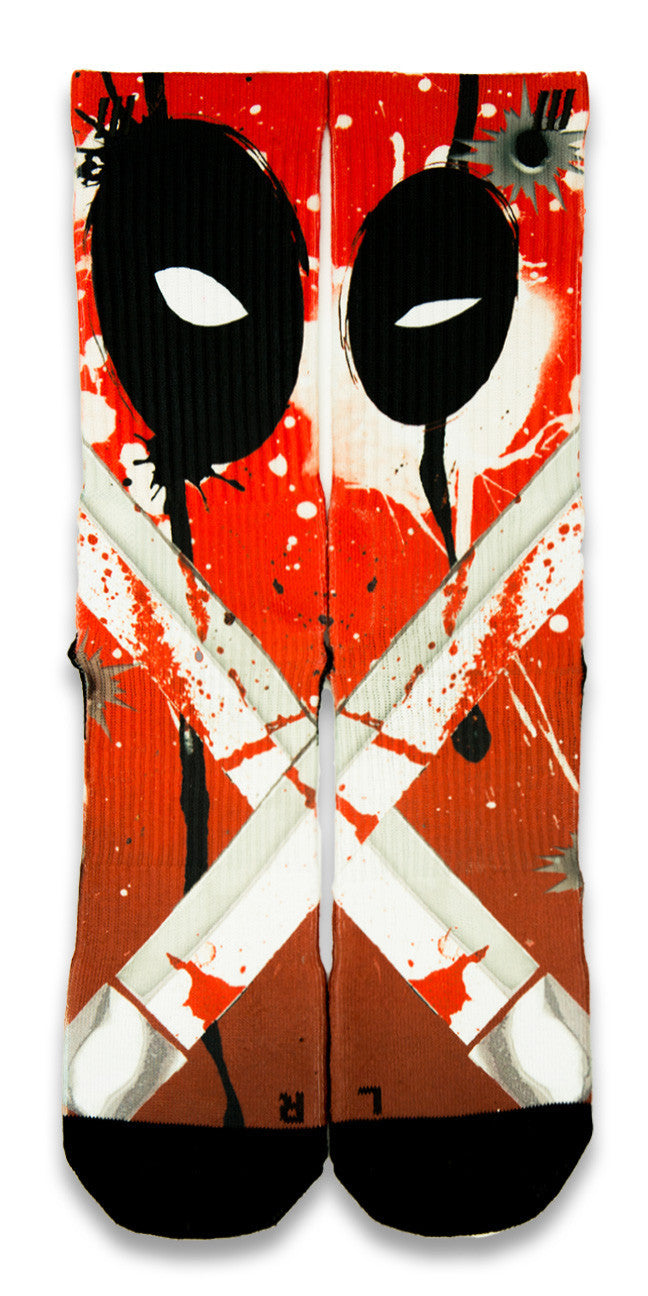 Deadpool CES Custom Socks - CustomizeEliteSocks.com - 1