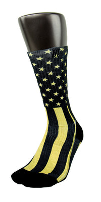 Gold Stars & Stripes CES Custom Socks - CustomizeEliteSocks.com - 3
