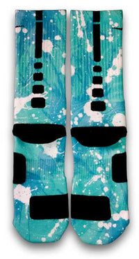 Ovarian Cancer A Splash of Teal Custom Elite Socks - CustomizeEliteSocks.com - 3