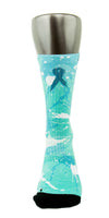 Ovarian Cancer A Splash of Teal CES Custom Socks - CustomizeEliteSocks.com - 2