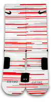 Retro 3 Red White Fire Custom Elite Socks - CustomizeEliteSocks.com - 2