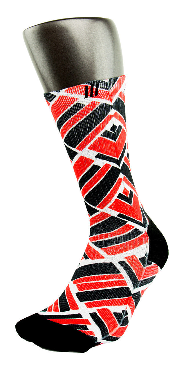 Retro 4 Fire Red CES Custom Socks - CustomizeEliteSocks.com - 3