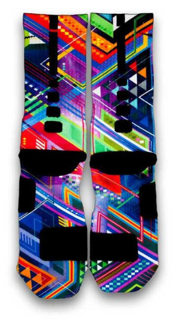 The Purple Grid Custom Elite Socks - CustomizeEliteSocks.com - 3
