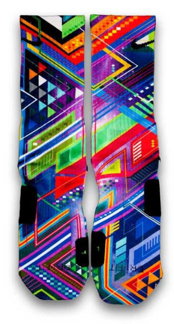 The Purple Grid Custom Elite Socks - CustomizeEliteSocks.com - 1