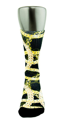 24K King Gold Chains CES Custom Socks - CustomizeEliteSocks.com - 2
