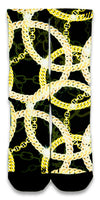 24K King Gold Chains CES Custom Socks - CustomizeEliteSocks.com - 1