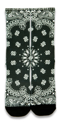 Black Bandana CES Custom Socks - CustomizeEliteSocks.com - 1