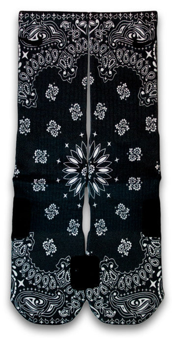 Black Bandana Custom Elite Socks - CustomizeEliteSocks.com - 1