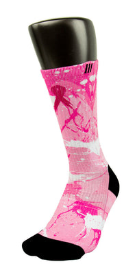 Breast Cancer A Splash of Pink CES Custom Socks - CustomizeEliteSocks.com - 3