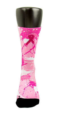 Breast Cancer A Splash of Pink CES Custom Socks - CustomizeEliteSocks.com - 2