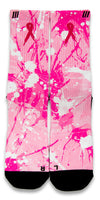 Breast Cancer A Splash of Pink CES Custom Socks - CustomizeEliteSocks.com - 1