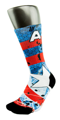 Captain America CES Custom Socks - CustomizeEliteSocks.com - 2