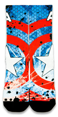 Captain America CES Custom Socks - CustomizeEliteSocks.com - 1