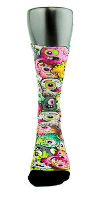 Freaky Eyeballs Monsters CES Custom Socks - CustomizeEliteSocks.com - 2