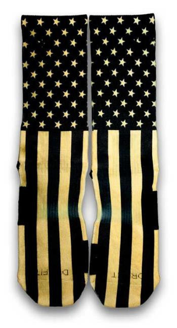 Gold Stars & Stripes Custom Elite Socks - CustomizeEliteSocks.com - 1