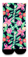 Hawaiian Floral CES Custom Socks - CustomizeEliteSocks.com - 1
