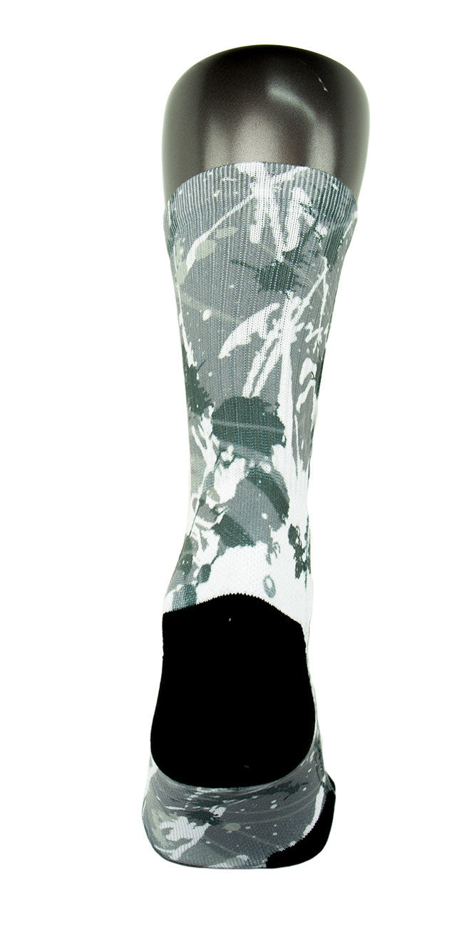 Lung Cancer A Splash of White CES Custom Socks - CustomizeEliteSocks.com - 4