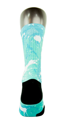 Ovarian Cancer A Splash of Teal CES Custom Socks - CustomizeEliteSocks.com - 4