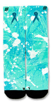 Ovarian Cancer A Splash of Teal CES Custom Socks - CustomizeEliteSocks.com - 1