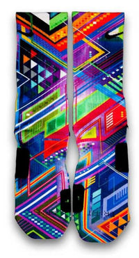 The Purple Grid Custom Elite Socks - CustomizeEliteSocks.com - 1