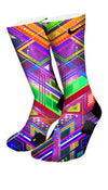 The Purple Grid Custom Elite Socks - CustomizeEliteSocks.com - 4
