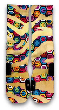 Zebra Hexapod Custom Elite Socks - CustomizeEliteSocks.com - 2
